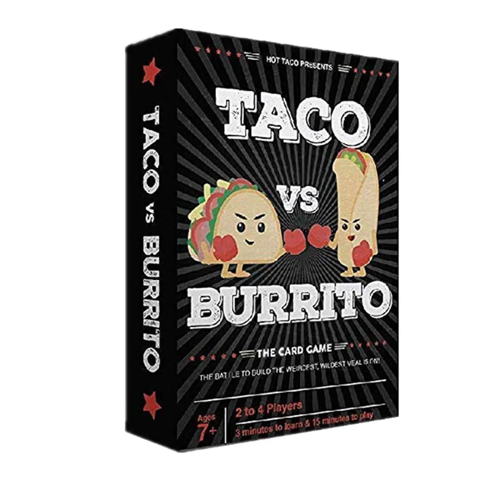 Taco vs Burrito Board Game Children Wildly Popular Surprisingly Strategic Card Game Kids Friends Entertainment Party Card Games