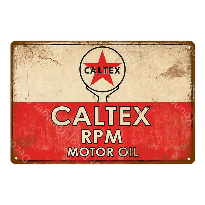 Texaco бензин металлические знаки Caltex RPM двигателя маслом постер на стену Стикеры Винтаж живопись табличка автозаправочная станция для магазина, гаража Декор - Цвет: YD6890G