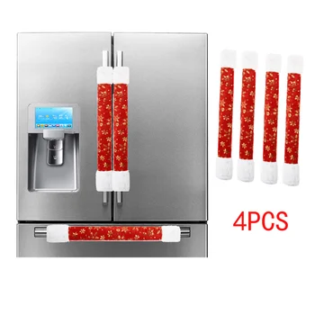 

Ornaments Gift Microwave Oven Glove Linen Refrigerator Glove Oven Protective Cover 4pcs