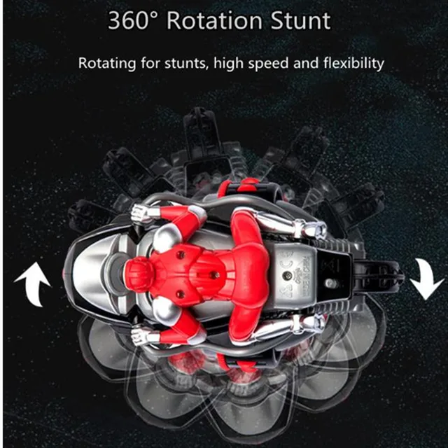 Big Size High Simulation Motorcycle 2.4G Remote Control Motorcycle Stunt Driving 3D Flips Rotation RC Stunt Motorbike Boy Gift 4