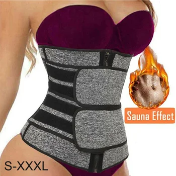 

Neoprene Sauna Waist Trainer Corset Sweat Belt for Women Weight Loss Compression Trimmer Workout Fitness Face Lift Tool
