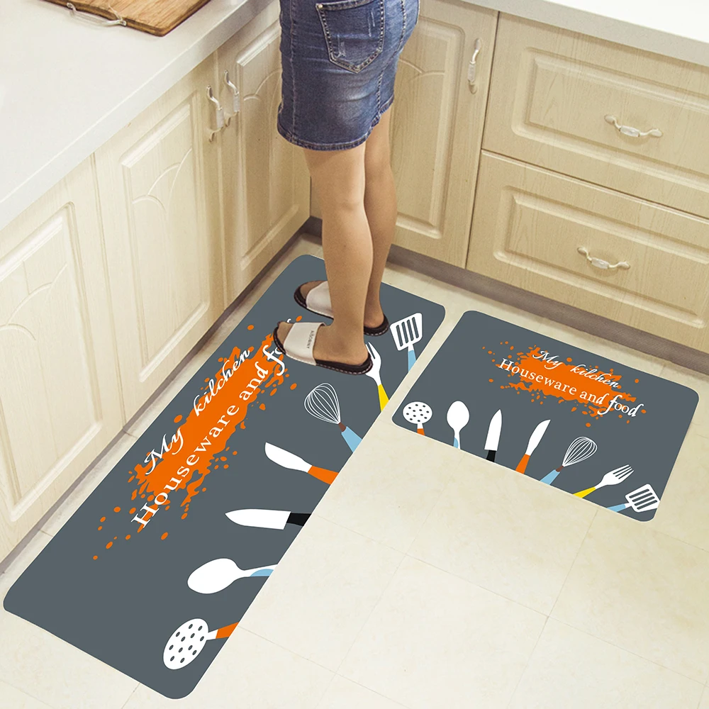 21 2 шт./компл. длинные Кухня коврик коврики ковер тонкий нескользящий особо усталости двери Ванная комната ковролин мультфильм подстилка, напольный коврик для дома - Цвет: 21