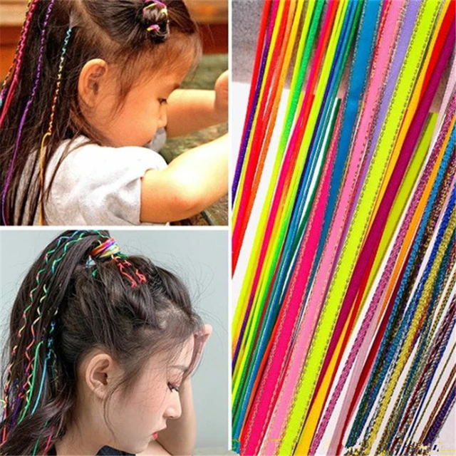 Cintas coloridas de estilo Hip Hop para niña y mujer el pelo para cuerda  para niña y mujer accesorios para el cabello DIY herramienta de peinado  de 90CM 56 Uds  AliExpress