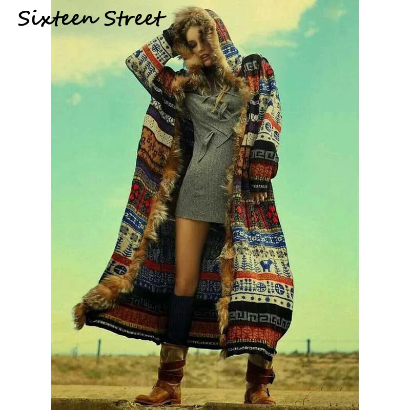 boho hooded cardigan