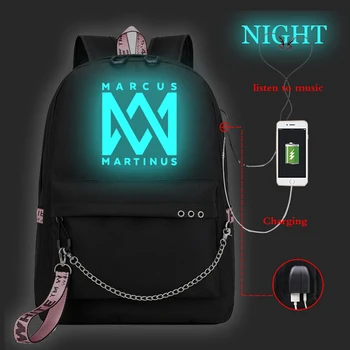 

Marcus&martinus Backpack School Bags for Teenage Girls Usb Charge Laptop Backpack Women Backpacks Hip Hop Fashion Bookbag