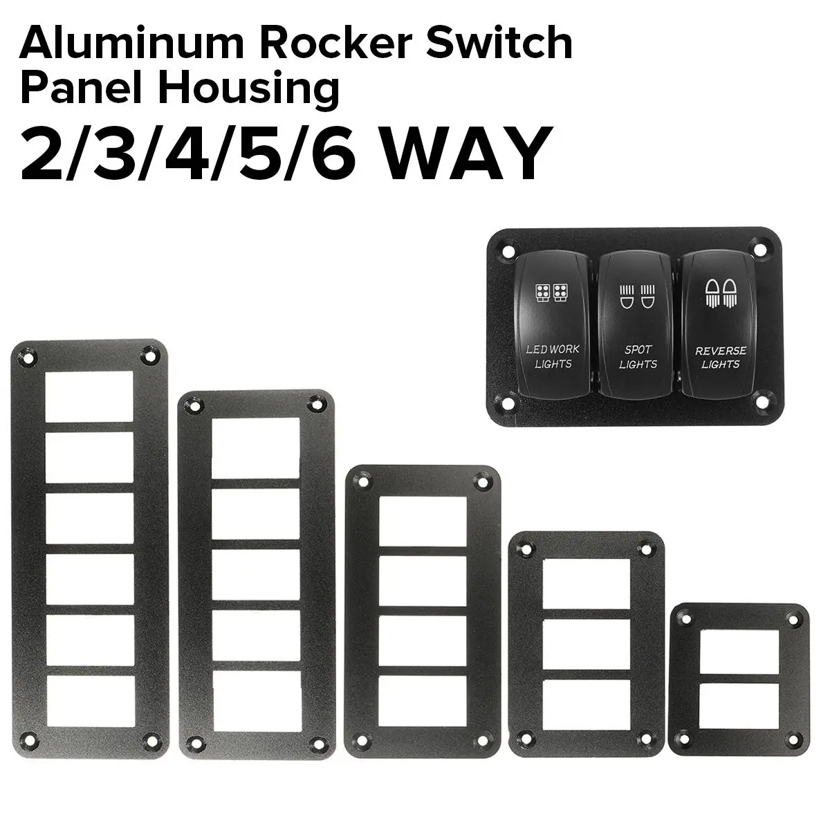 

2/3/4/6 Way Car Boat Rocker Switch Panel Housing Holder Aluminum For ARB Carling Switches Parts