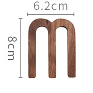Black Walnut Wall English Alphabet Numbers Combination House Cafe Bar DIY Adhesive Wooden Decoration Letters Numbes m