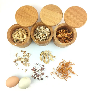 

Bamboo Seasoning Jar Sugar Salt Pepper Herbs Toothpick Storage Bottle Seasoning Pot Spice Jar for Kitchen Home ECO friendly 3pcs