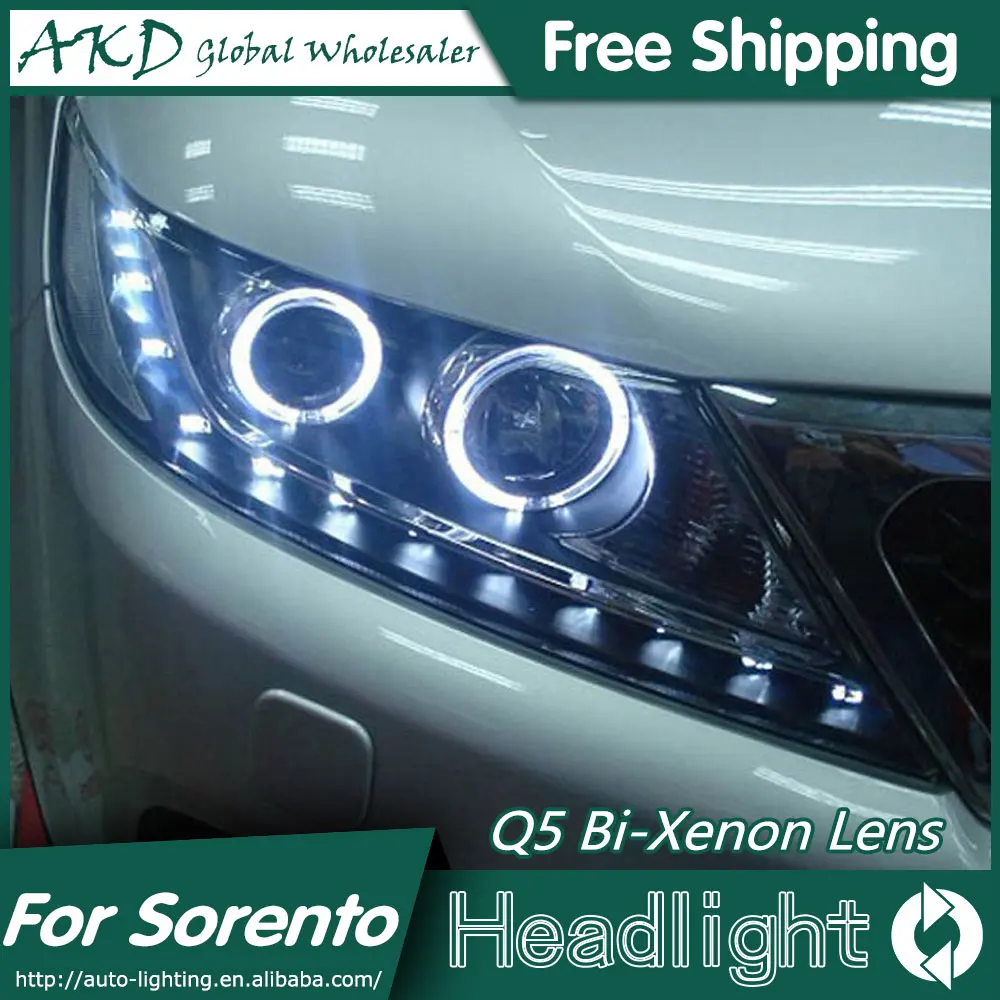 AKD автомобильный Стайлинг фары для Kia Sorento 2011 2013 светодиодный фонарь ДХО