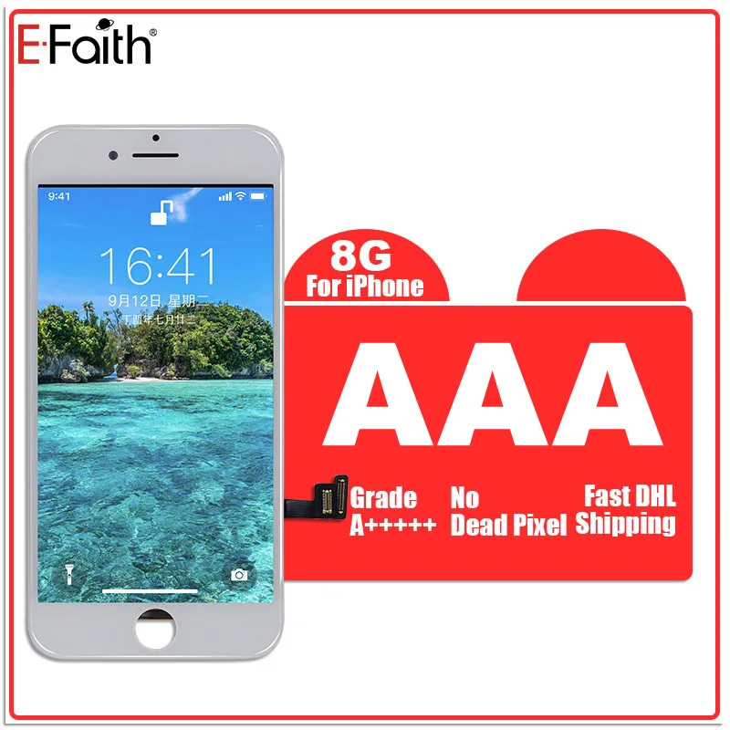 EFaith, 50 шт./лот, класс AAA+, тестовый дисплей для iPhone 6S, 7G, 8G, ЖК-дисплей с сенсорным экраном, дигитайзер, запасная сборка - Цвет: AAA 8G White