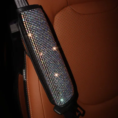 Новая модель, комплект салона автомобиля, Алмазный Кожаный чехол на руль с ремнем безопасности с украшения с камнями и стразами, интерьер автомобиля
