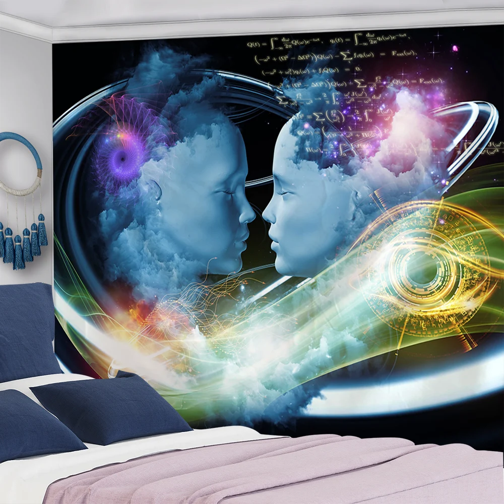 Psychedelic AI гобелен серия украшение для спальни Хиппи Мандала семья гостиная