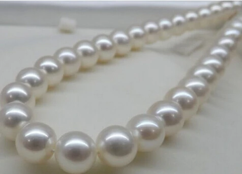 809 1" 11-12 мм Круглое Белое жемчужное ожерелье с южным морем