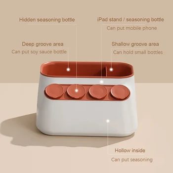 

Durable Storage Container Seasoning Jar Modern Restaurant Cutting Board Rack Multifunction Kitchen Organizer PP Cutter