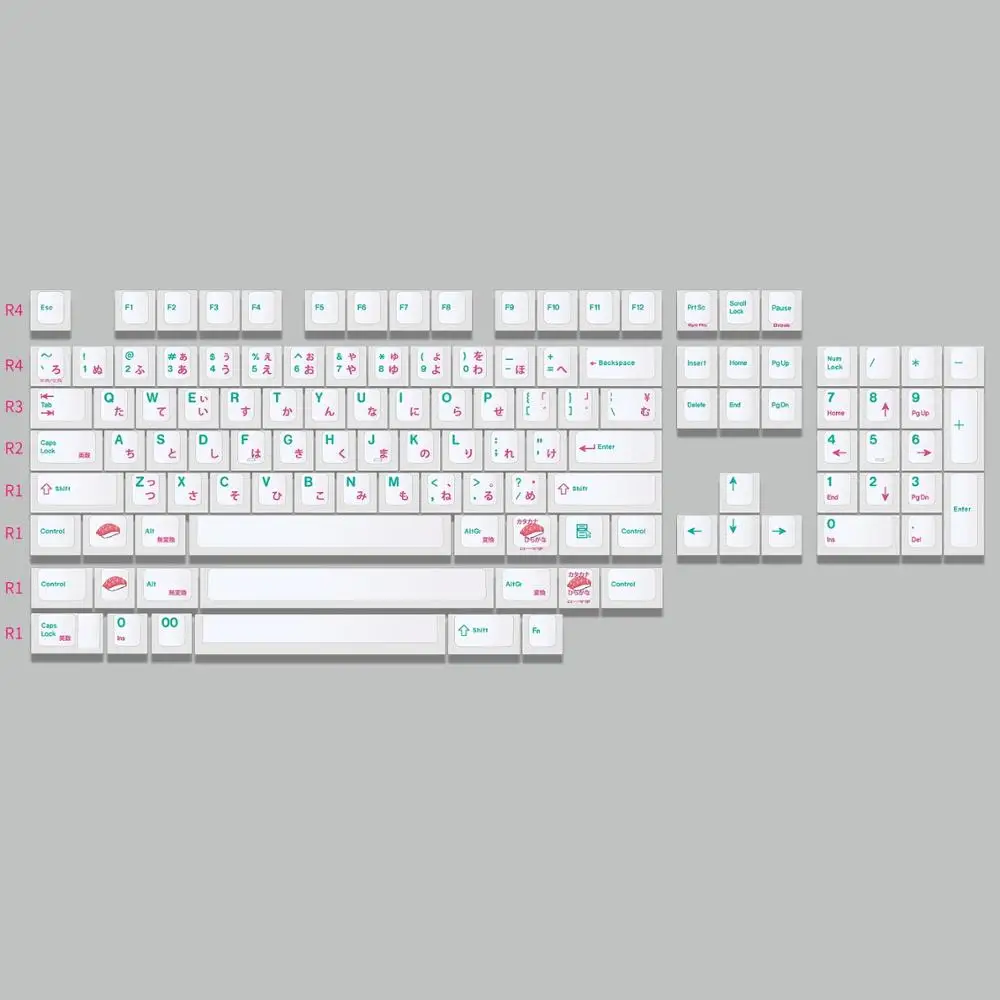 ENJOYPBT WSI суши японские колпачки Набор для mx механическая клавиатура