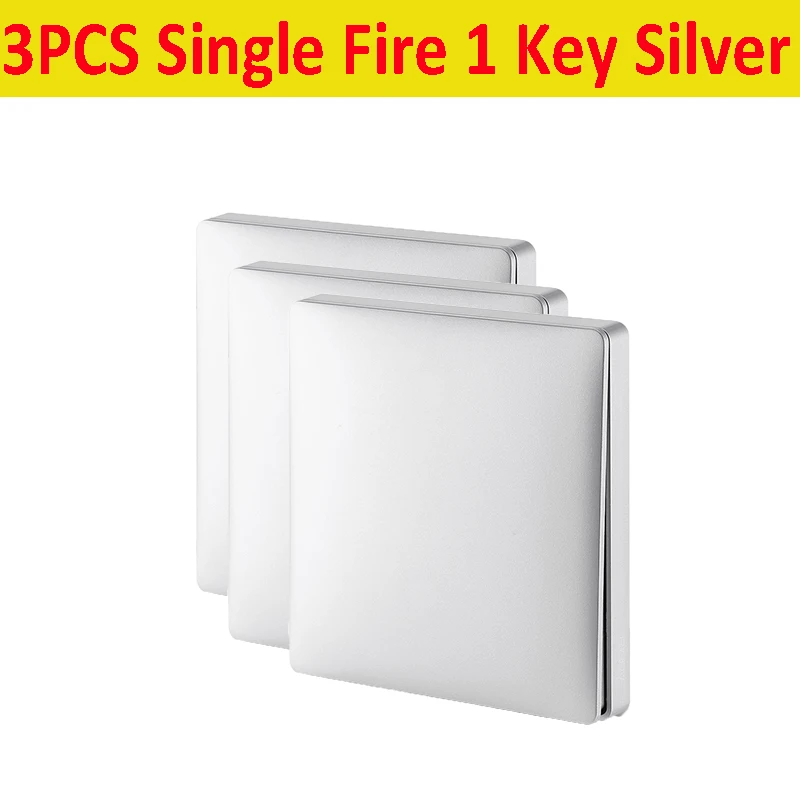 3PCS SingleFire 1key AQara серебристый/Золотой беспроводной умный настенный выключатель одиночный/ноль огонь свет Swich приложение дистанционное управление Интеллектуальный связь умный переключатель - Цвет: 3PCS SingleFire 1key