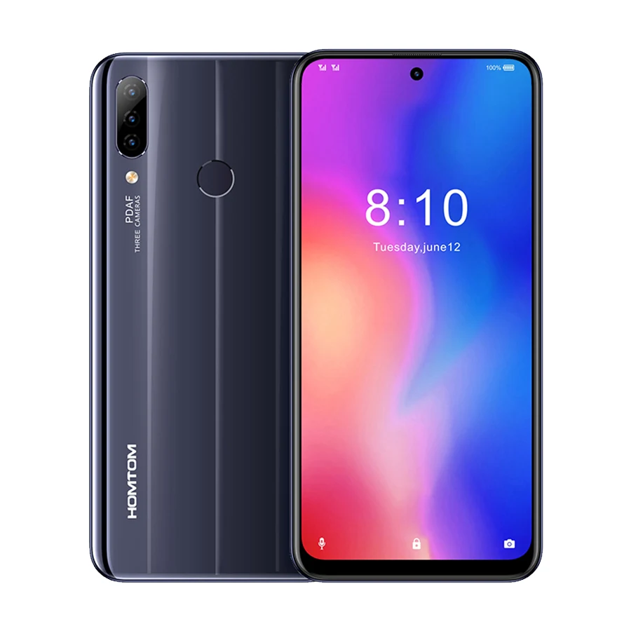 HOMTOM P30 pro Android 9,0 Helio P23 MTK6763 Восьмиядерный 4 Гб 64 Гб Смартфон 6,41 дюймов 4000 мАч 4G FDD-LTE стеклянный Чехол для мобильного телефона - Цвет: Black