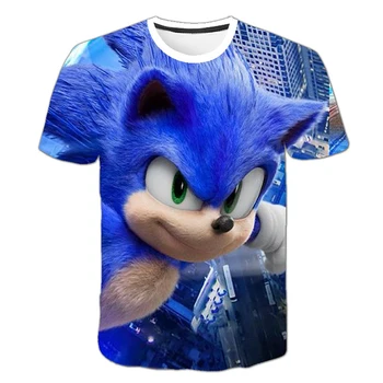 

Summer 4-14 Year Boys Clothes Cartoon Sonic The Hedgehog T-Shirt Printed Harajuku Shirt Kids Tee Baby Tops Children T-shirts