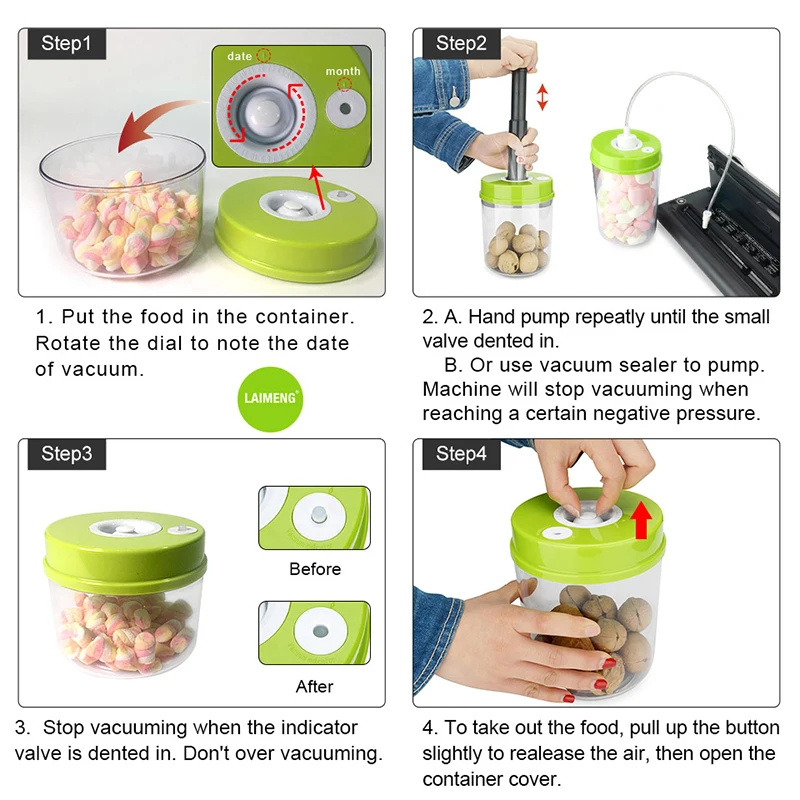  LAIMENG Vacuum Container Set Work With Vacuum Sealer Packing Machine Vacuum Kitchen Canisters For F - 32856117319