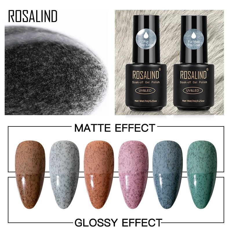 Rosalind 7Ml Pelliccia Opaca Top Base Coat Lunga Durata Rinforza 7Ml Trasparente Manicure Uv Primer Gel Lacca Nail Art Base Coat