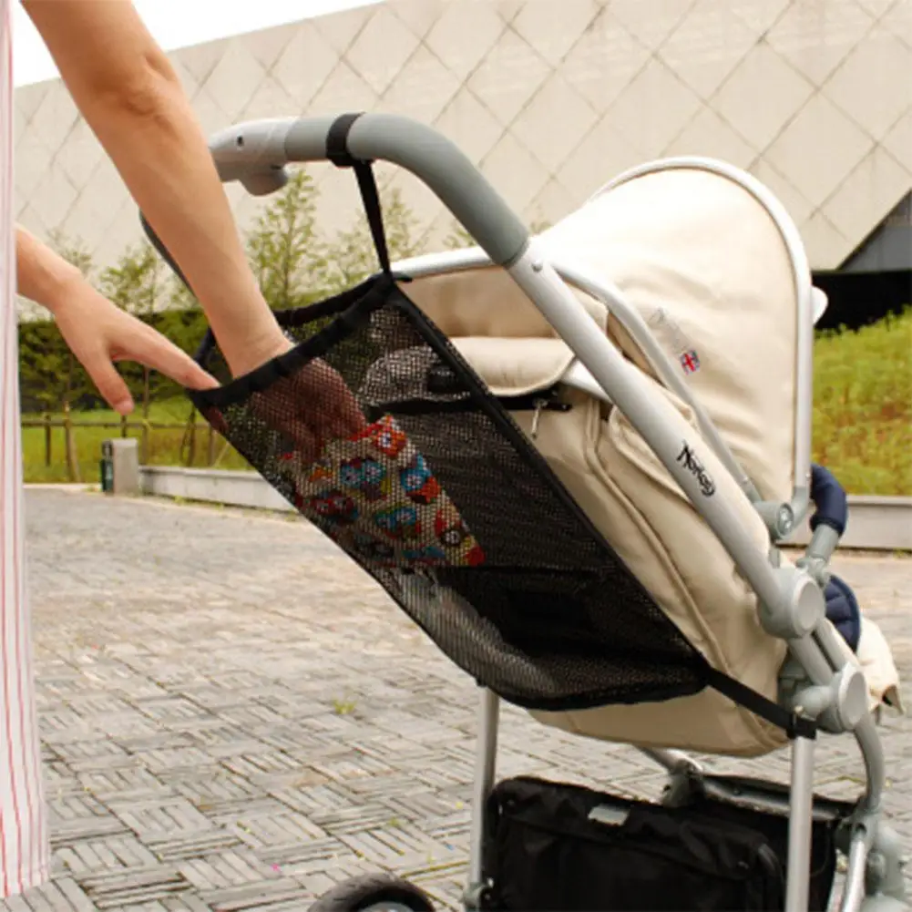 Newest Large Capacity Children Carts Mesh Net Storage Bag Baby Carriage Hanging Bag Seat Pocket Stroller Cart Accessories best travel stroller for baby and toddler	