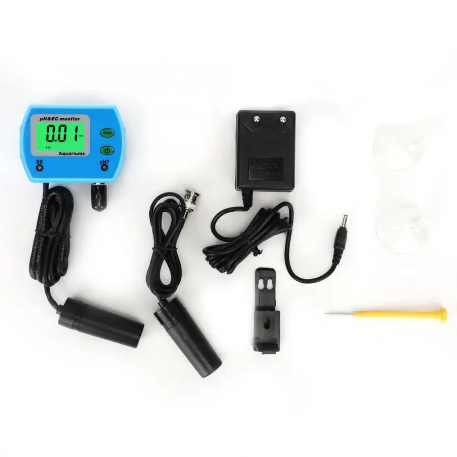220V EU plug Профессиональный 2в1 рН метр EC метр Многофункциональный монитор качества воды PH/EC Монитор для аквариума - Цвет: 220V EU plug