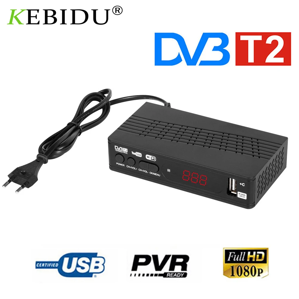 ТВ-тюнер Kebidu HD 1080p Dvb T2 VGA Tv Dvb-t2 usb 2 0 спутниковый приемник декодер Dvbt2 руководство на