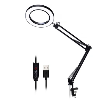 

Flexible Desk Large 5X USB LED nifying Glass 3 Colors Illuminated nifier Lamp Loupe Reading/Rework/Soldering