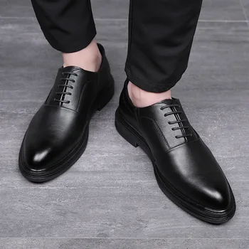 

Mazefeng Brand Men Formal Shoes Leather Business Casual Shoes High Quality Men Dress Office Luxury Shoes Male Breathable Oxfords