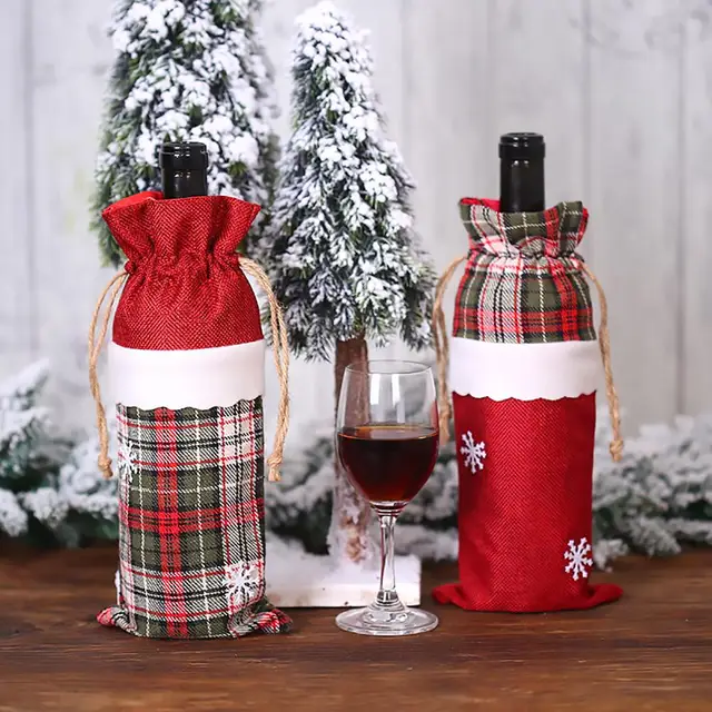 FENGRISE Christmas Wine Bottle Cover Christmas Decorations For Home Santa Claus Christmas Ornament Table Decor 2021 Navidad Gift 6