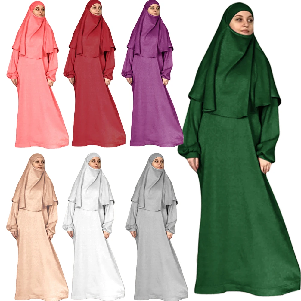 2 個イスラム教徒khimar女性オーバーハンドヒジャーブスカーフドレスniqabブルカフルカバーjilbabイスラム服アバヤ礼拝|イスラム ...