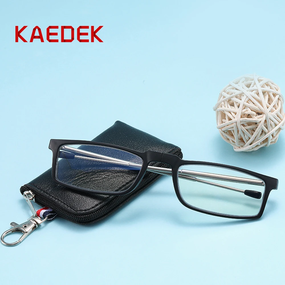 

KAEDEK Fashion Portable Reading Glasses Men Women Folding Small Glasses Mini Presbyopia Eyeglasses With Original Box +1.0 ~ +3.5