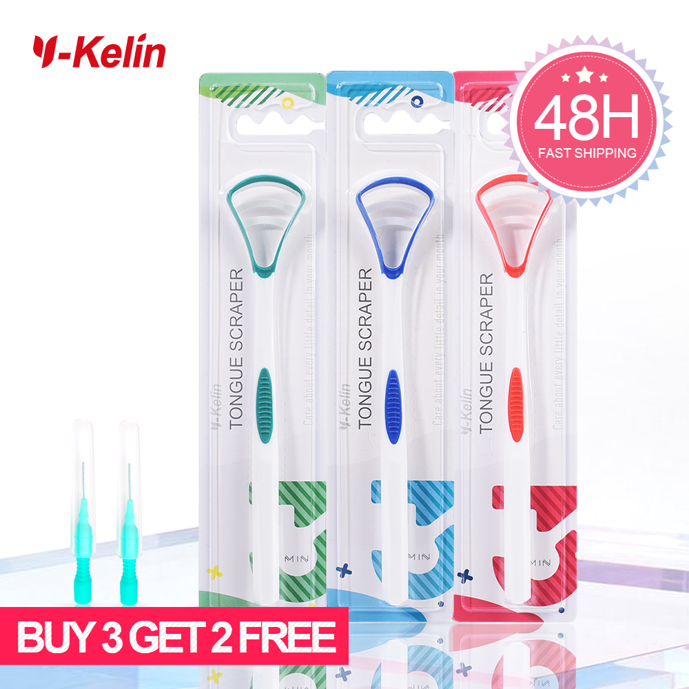  Y-Kelin Sales Silicone Tongue Scraper Brush Cleaning  Food Grade Single Oral Care To Keep Fresh Breath 3Color Pack No.1 
