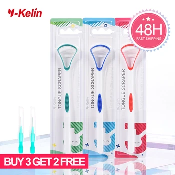 Y-Kelin 실리콘 혀 스크레이퍼 브러시, 식품 등급 단일 구강 관리, 상쾌한 호흡 유지, 3 컬러 팩, No.1, 판매