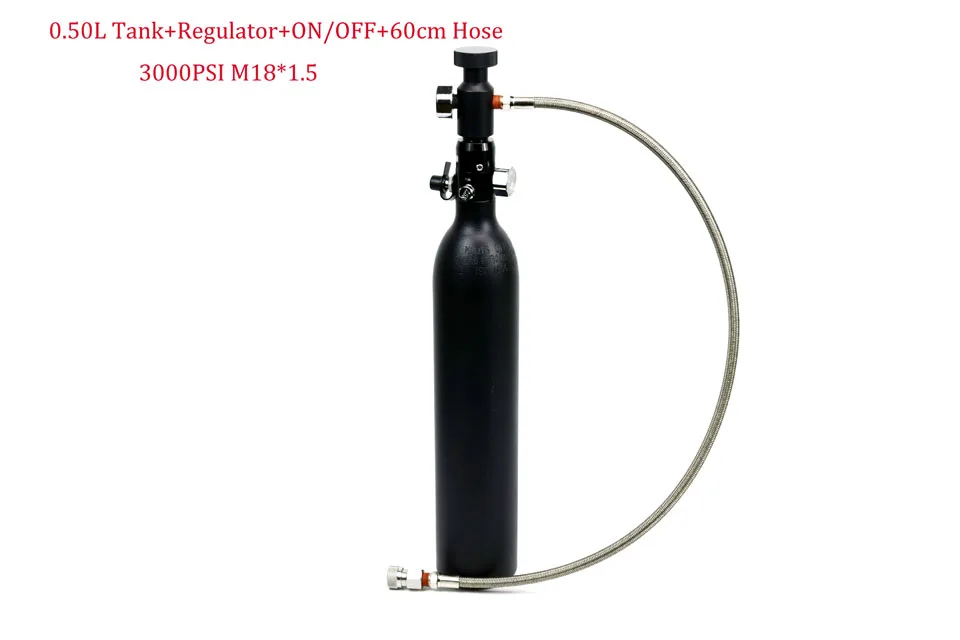 0.50 tank 60 hose PCP Paintball High Pressure Cylinder with ON/OFF Air Filling - Цвет: 0.50 tank 60 hose