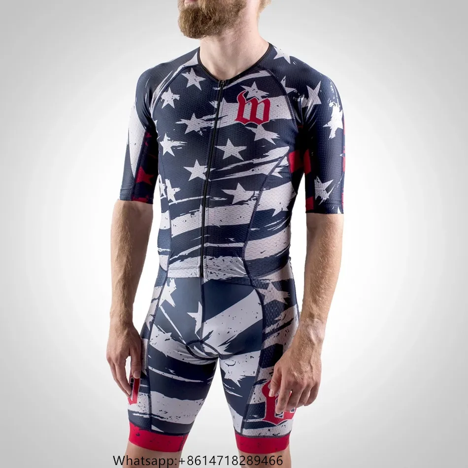 Мужские спортивные костюмы с коротким рукавом WATTIE INK, облегающий костюм для велоспорта, спортивный костюм ciclismo, трикостюм для велоспорта, Триатлон - Цвет: 05