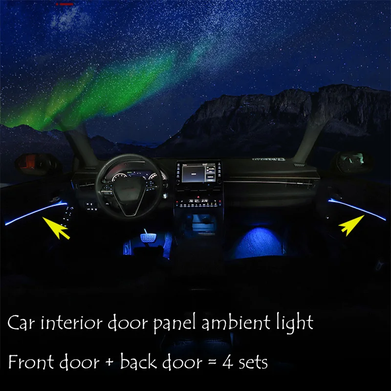 Car interior modification atmosphere lamp interior atmosphere light decoration lamp car shape For Toyota Avalon - Испускаемый цвет: 4Pcs