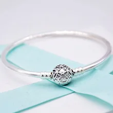 Кружевной узор любви застежка гладкий браслет подходит для женщин бусины из стерлингового серебра 925 Шарм Diy Европа ювелирные изделия