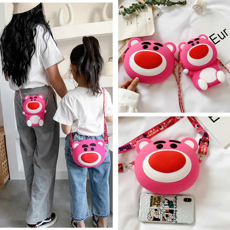 Cartoon Bear Silicone Crossbody Bags For Women 2020 Large Capacity Shoulder Messenger Bag With Chain Lady Travel Totes Handbags |