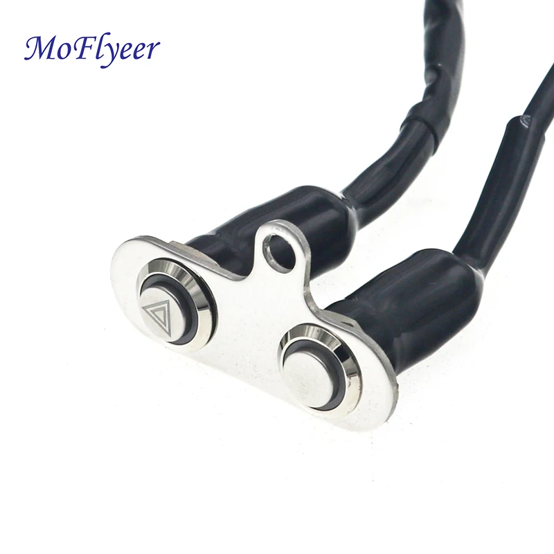 

MoFlyeer Motorcycle Handlebar Double Switch Button LED ON Off Engine Kill Starter Flash Manual Return Button Engine ON Off