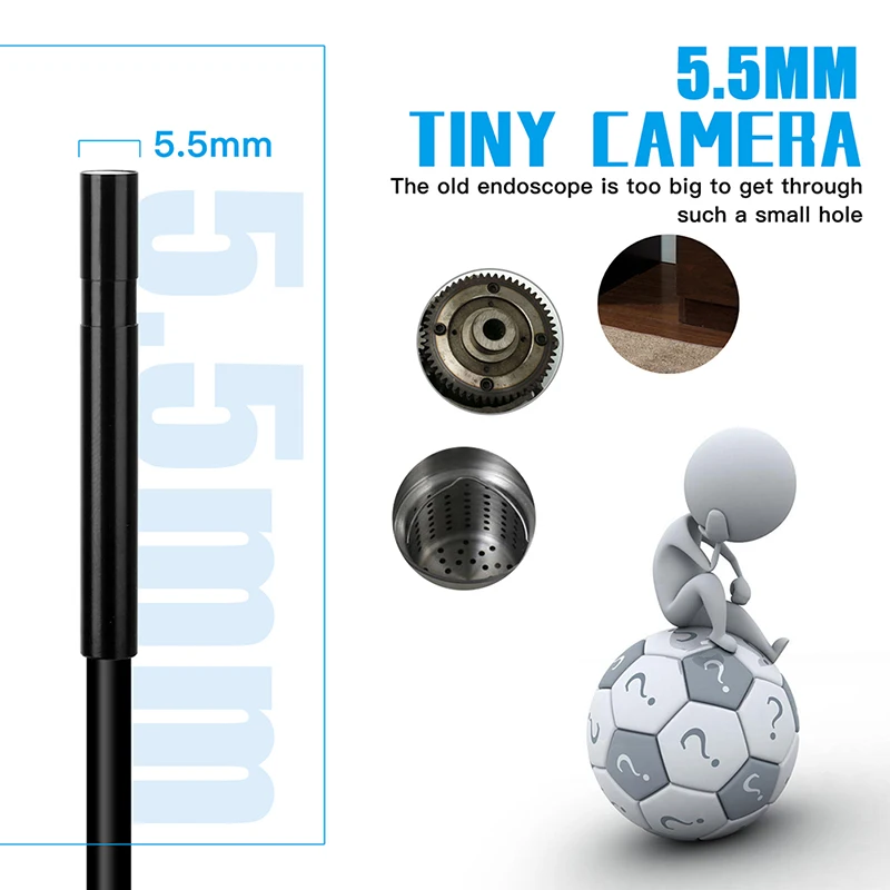 Câmera de Inspeção de Cobra 5.0mp sem Fio Semi-rígida com Bateria de 1800 Mah para Ios Endoscópio Android Telefone Inteligente 2560*1920 & 5 Cheap Câmeras de vigilância