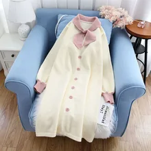 *#Best Price sweet knitted women sweater and pullovers bow now lantern sleeved solid button lady elegant thickem warm pulls for winter tops *#Best Price sweet knitted women sweater and pullovers bow now lantern sleeved solid button lady elegant thickem warm pulls for winter tops