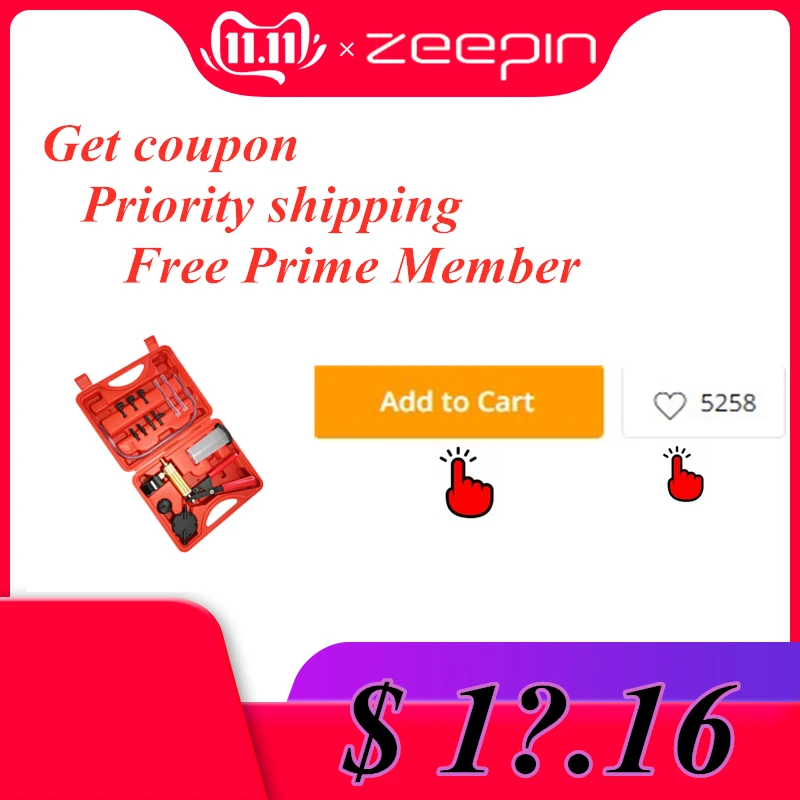 Продажа Ручной DIY инструмент для испытания тормозной жидкости вакуумный пистолет насос тестер комплект алюминиевый насос для измерения давления т...