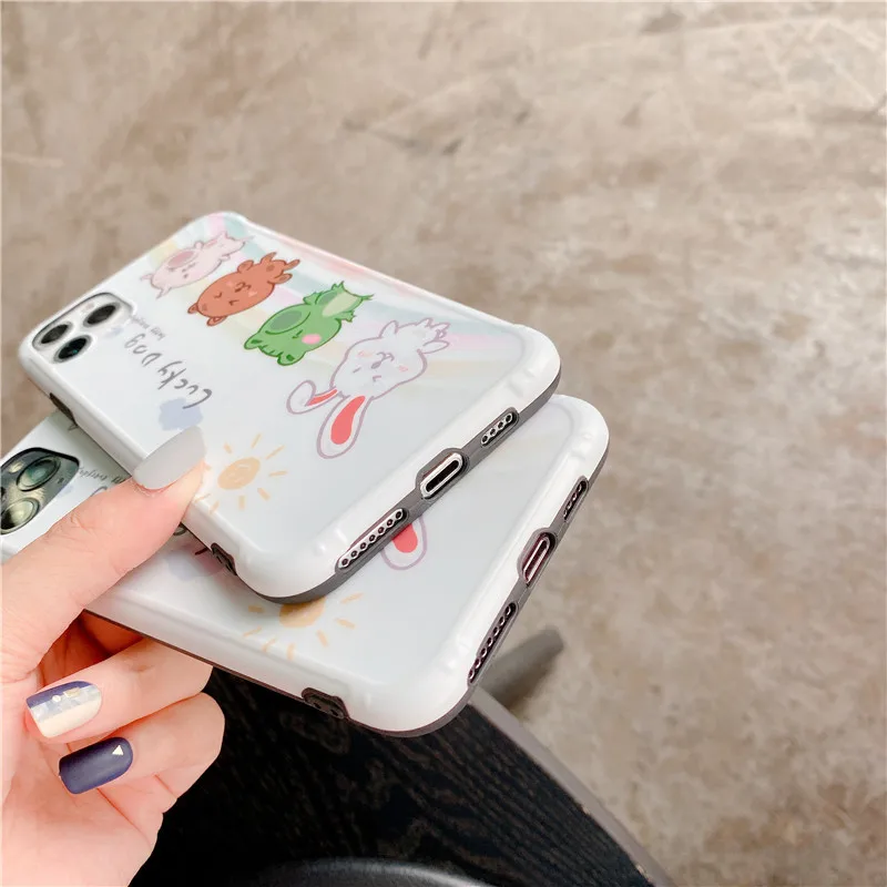 Чехол для телефона с кроликом из мультфильма Lucky dog для iphone 6, 6s, 7, 8 Plus, X, XS, MAX, XR, 11 Pro, Мягкая силиконовая задняя Глянцевая ультратонкая крышка
