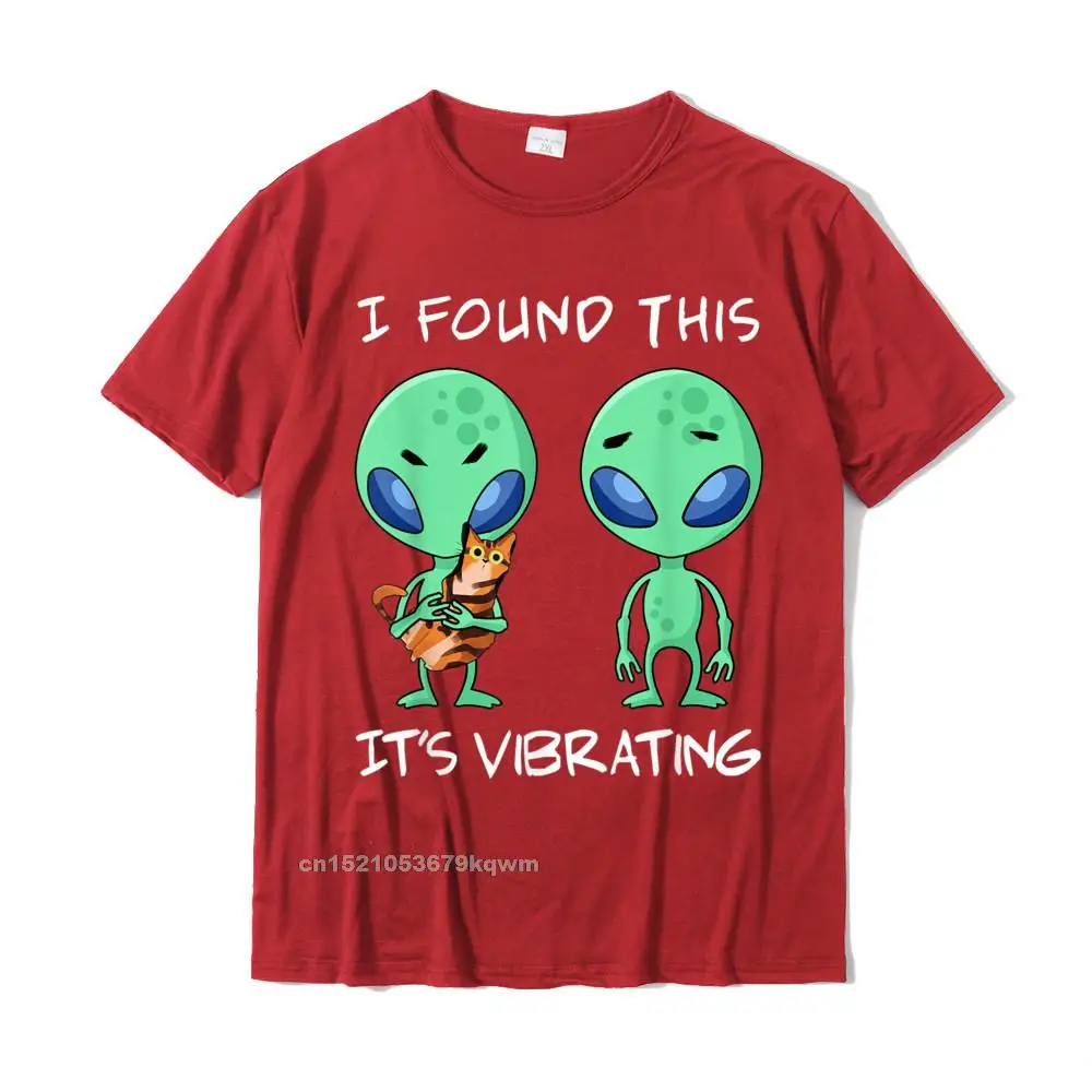 Tops Tees Fitness Tight T-shirts Mother Day Designer Casual Short Sleeve 100% Cotton Crew Neck Men's T Shirt Casual I Found This Its Vibrating T Shirt Funny Alien and Cat T-Shirt__4483 red