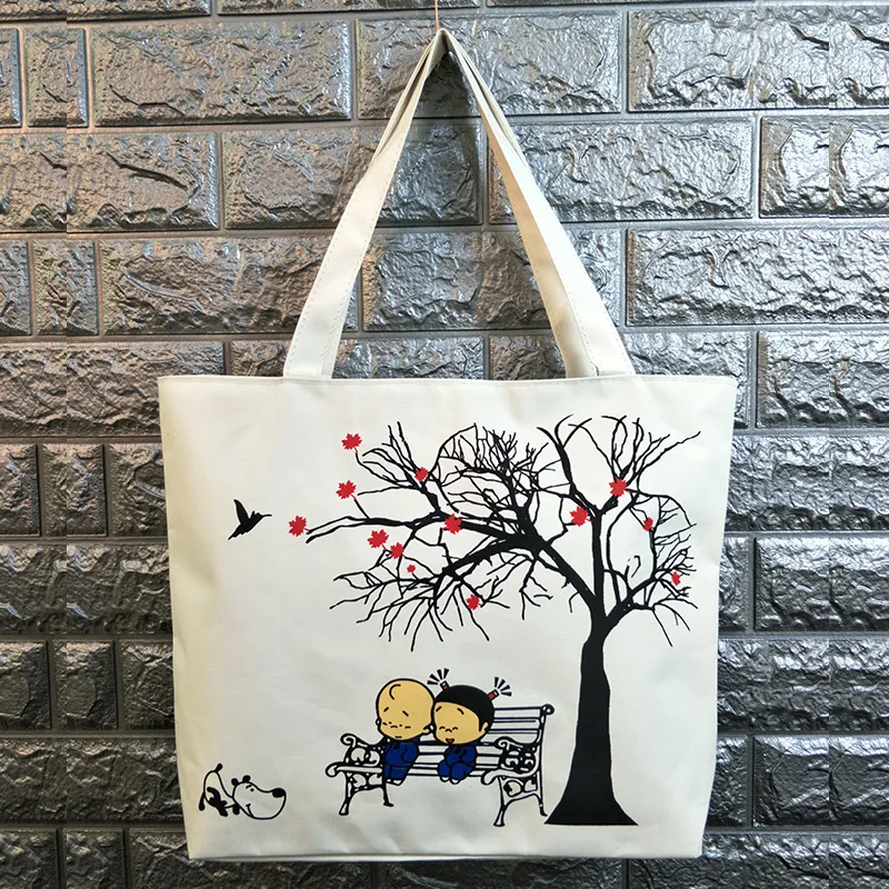 

New Female Shopping Bag Large Capacity Canvas Tote Bag Original Design Eco Foldable Cotton Bags Canvas Handbag Unisex DIY Bag