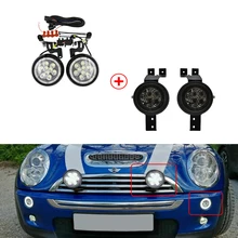 Дымовая черная линза для Mini Cooper R50 R53 02-06 R52 04-06 передние поворотные сигнальные комплекты W/Bumper Led Mini Rally Light DRL Halo