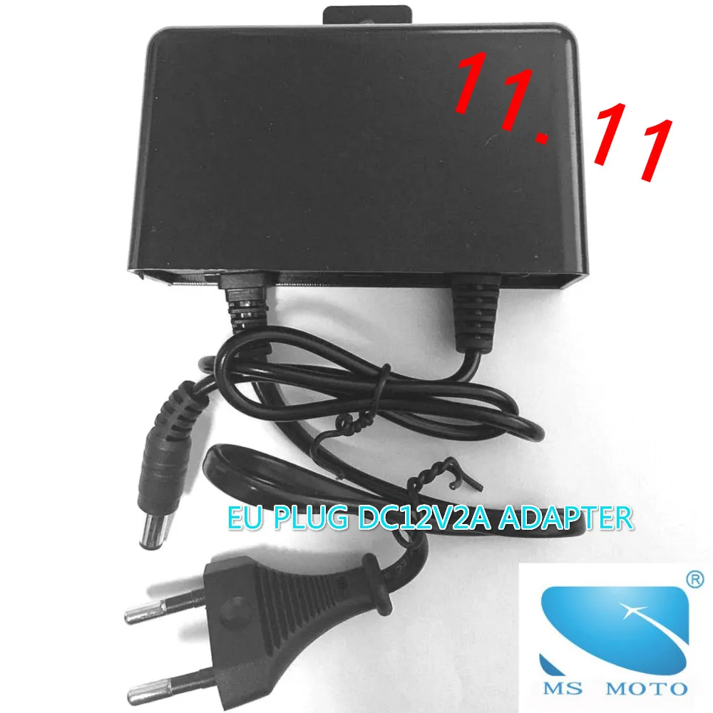 Выход DC12V2A AC/DC адаптер Вход AC100-240V 50/60Hz 2000mA Питание EUPlug соответствует европейским стандартам CE два кабеля снаружи защита от дождя