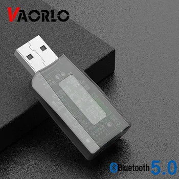 

VAORLO USB Bluetooth Car Kit Transmitter 5.0 Wireless Adapter Stereo Music Auto Connect Dongle For Headphones Speaker Long Range