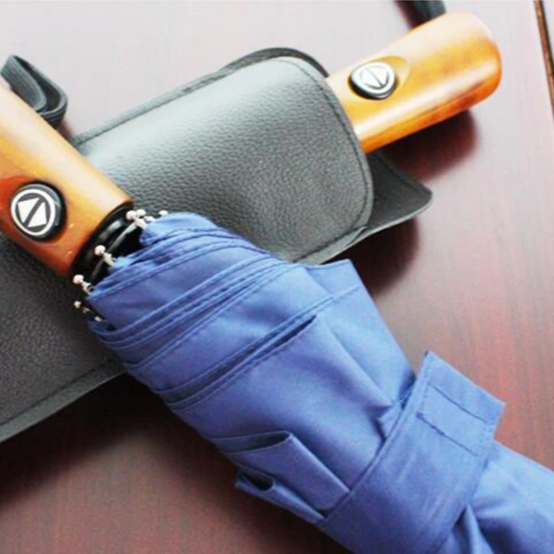 Black PU Leather Umbrella Cover Case Portable Waterproof Umbrella Storage Pocket Water Absorbent Bag Ultrafine Cover
